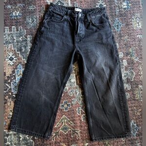 Free People We The Free Wide-Leg Jeans Cropped Short Size 28